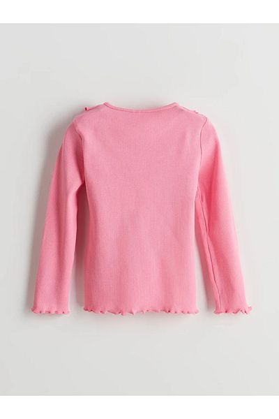 LC Waikiki LCW Kids Ecru Crew Neck Κορδέλα Λεπτομερής μπλούζα για κορίτσια 2 Συσκευασία