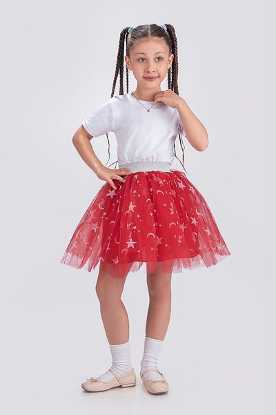 KT PERA BABY Lunar Star Printed 23 April Fluffy Show Birthday Party Skirt