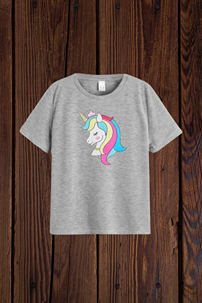 Wish BF تي شيرت بناتي مطبوع عليه تاج يونيكورن