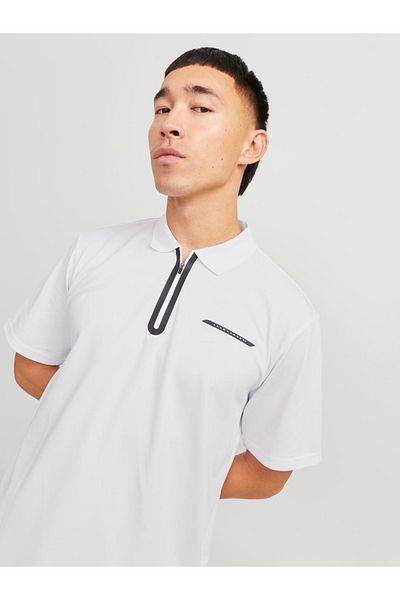 Jack & Jones Ανδρικό μπλουζάκι Jcofusıon Pıque Polo Ss Sn 12273127 Bright White