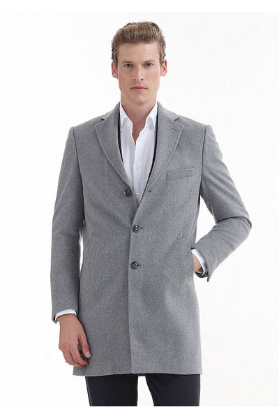 Ramsey Grey Weaving Overcoat