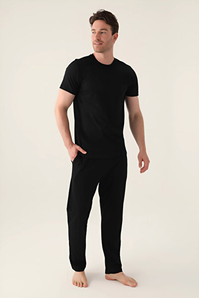 YAKAMEL Ανδρικό κοντομάνικο μπλουζάκι με λαιμόκοψη ποδηλάτου από χτενισμένο β...