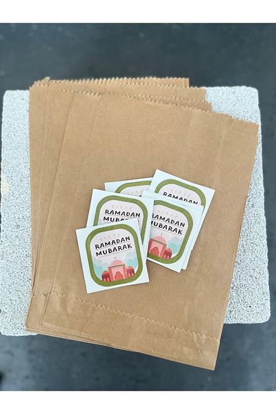 Meyofficial Ramadan Themed Packaging Kit (Paper Bag and Adhesive Sticker) 10Pcs