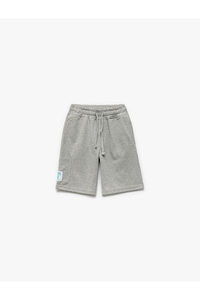 Koton Cotton Applique Pocket Detailed Waist Tie Shorts