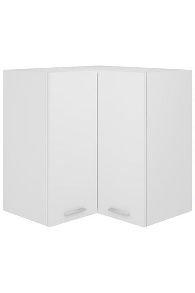 vidaxl Hanging Corner Cabinet White 57x57x60 cm Engineered Wood