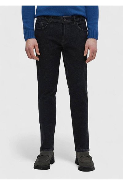 Ramsey Schwarze Slim Fit-Hose aus Denim-Baumwollmischung