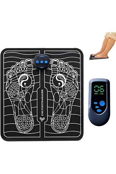 COOYA Electric Foot Massage Mat with remote controller, 6 Modes, 9 Intensity Levels, for home, black