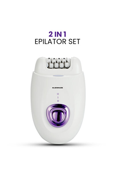 Olsenmark ماكينة إزالة الشعر 2 في 1 Omls4104 مع رؤوس حلاقة وإزالة الشعر بضمان...