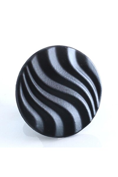 Badem10 10 Pcs Wave Button Matte Black Furniture Kitchen Drawer Cabinet Cupboard Cover Metal Handle Handle Handles