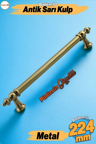 Badem10 Mâner galben antic din metal otoman 224 mm Mobilier Bucătărie Sertar Dulap Dulap Capac Mânere Mâner