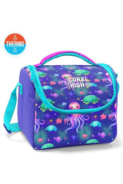 Coral High Kids Lavender Turquoise Sea Themed Thermo Lunchbox 12783