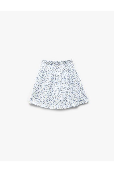 Koton Floral Patterned Gipe Detailed Short Skirt