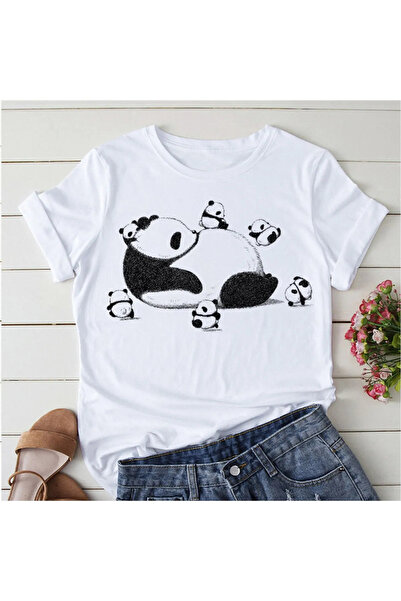 Wish BF Χαριτωμένο γυναικείο μπλουζάκι με στάμπα Panda Yoga