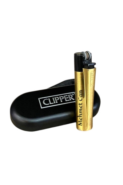 Clipper Isme Özel Clipper Çakmak Hediyelik Özel Kutulu Gold Black