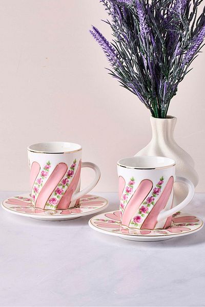 Perotti Kuzguncuk 4-Piece Porcelain Coffee Set for 2 People