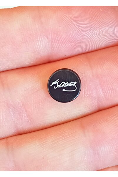 TakıConcept Kemal Atatürk İmzalı Küpe Mıknatıslı Küpe Çelik Erkek Küpe Deliksiz Küpe