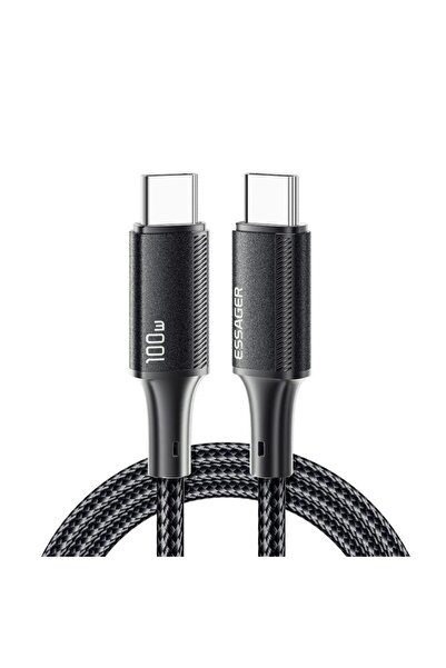 essager 0.25cm Pd 100w Süper Hızlı Type C To Type C Şarj Data Kablosu, E-marker Çipli Akıllı Şarj Ka