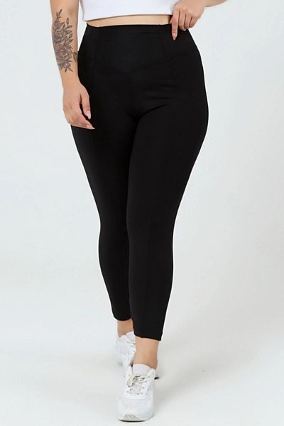 JAWEN Curve Women's Plus Size Slimming High Waist Black Leggings