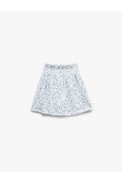 Koton Floral Patterned Gipe Detailed Short Skirt