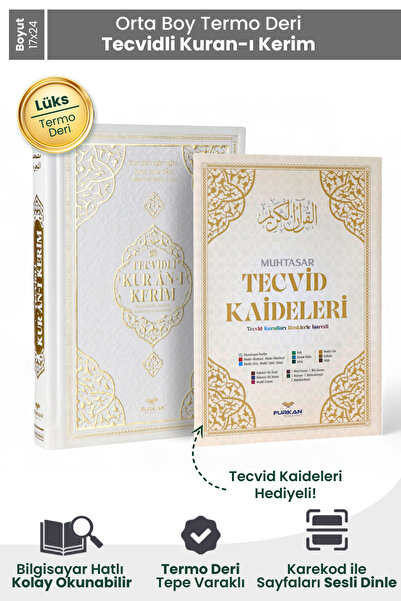 Furkan Neşriyat FN Orta Boy Bilgisayar Hattı Arapça Tepe Varaklı Termo Deri T...