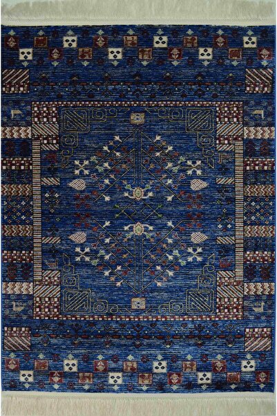 Quality Bambu İplikten Dokuma Parlak Tuşeli Lacivert Renk Halı (80x125 cm)