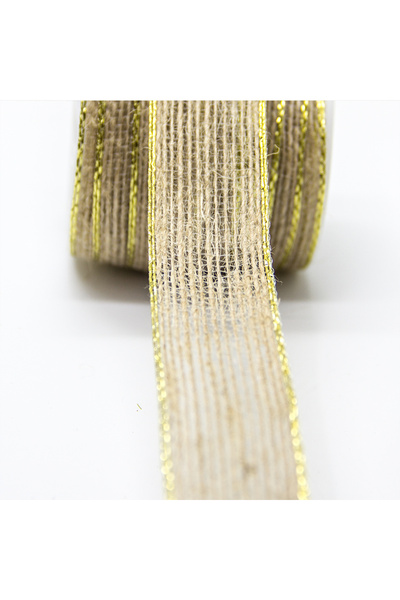 BarokBonbon JÜT KURDELA 25 MM ALTIN SİMLİ (10 METRE )