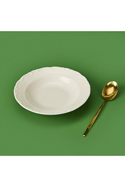 Tulü Porselen Tulu Porselen Liana Yemek Tabağı - Krem - 21 cm