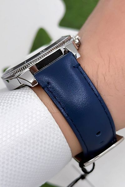 Ferrucci Navy Blue Silver Function Leather Cord Men's Wrist Watch 3 Atm Wristband