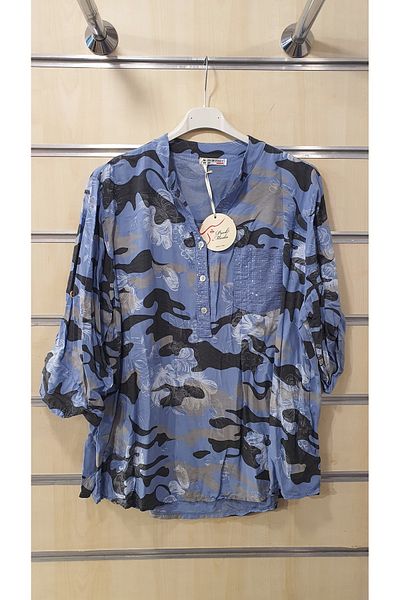 Park Moda Cămașă cu model de camuflaj cu vopsea cravată cu detaliu de paiete