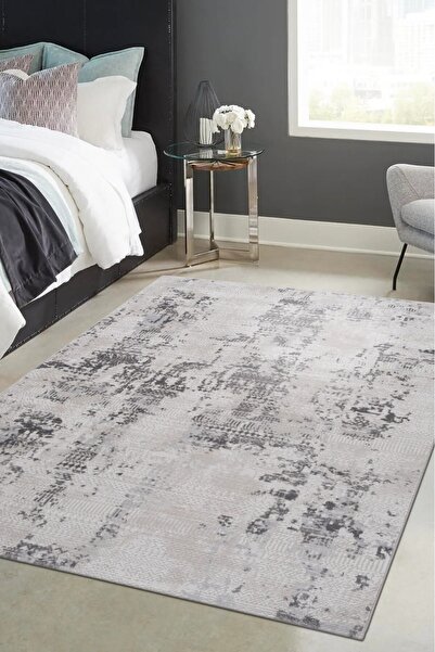 Naar Halı Adara 36913j Gri / Bej Modern Salon Halısı Koridor Halısı Makine Ha...