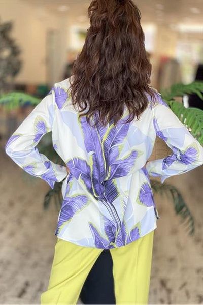 Senna Design Women's Camille Patterned Shirt - Lilac
