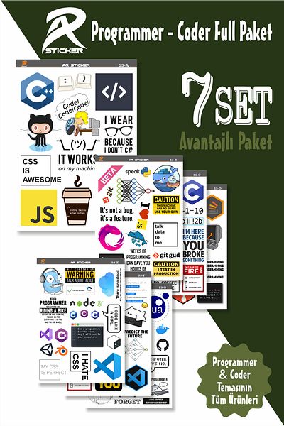 AR Sticker مجموعة كاملة من ملصقات الكمبيوتر المحمول والكمبيوتر المحمول تحت عنوان البرمجيات والبرمجيات - 7SET