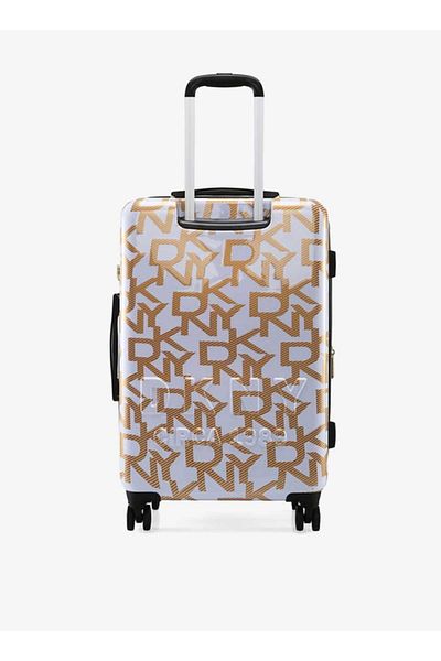 Dkny All-over Monogram Print Hardcase Trolley Bag With Retractable Handle 24''-m - Check-in