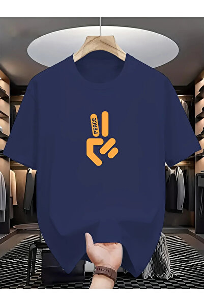 Wish BF تي شيرت مطبوع عليه السلام مقاس كبير