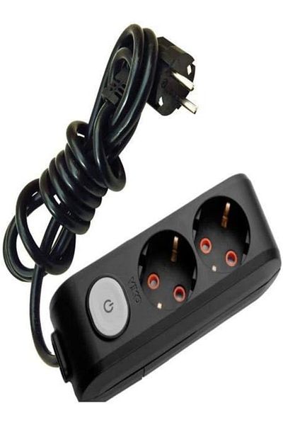 STOREMAX Svticaret Multi-Let 2 Li Black Switched Child Proof Group Socket 5 Mt Mhm 1053513