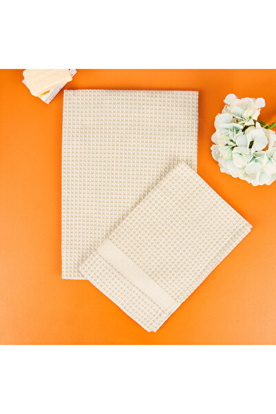 Evidea Set de 2 prosoape Soft Waffle - Bej deschis - 60x110 cm + 40x60 cm