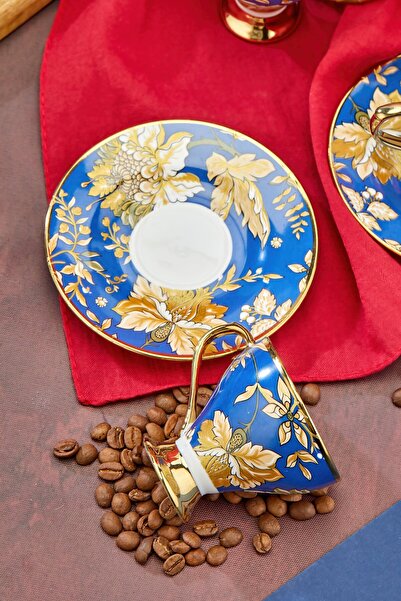 Cooker Gold Gilded 6-Piece Porcelain Coffee Cup Set – Stylish, High Quality and Luxury Design