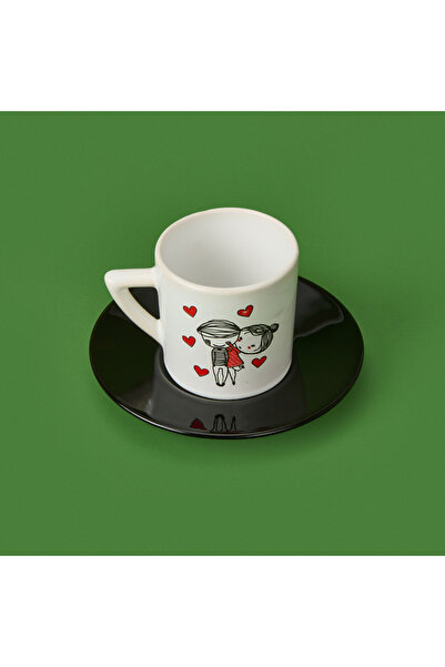 LİMBO Limbo Lmb-I01 Love Themed 2-Piece Cup Set - Colorful - 90 ml