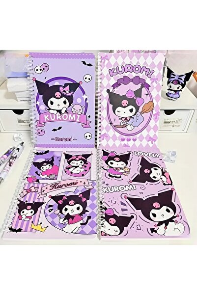 Sevimli Kuromi A5 Çizgili Spiral Defter - Planlayıcı ve Çocuklar için Günlük Kullanıma Uygun