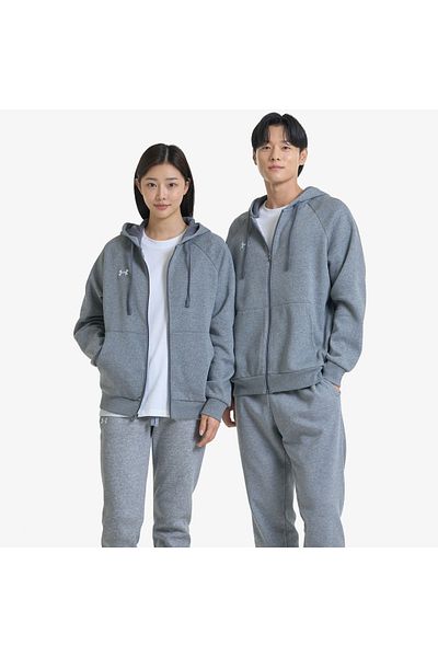 Under Armour Top pentru bărbați Rival Fleece cu glugă, cu fermoar, lungime întreagă - 1379767 -025