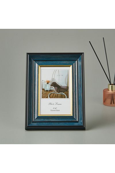 İpek Silk Photo Frame - Navy Blue / Gold - 10X15 cm