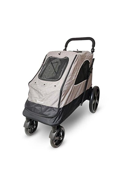 Zampa عربة أطفال ألونسو كات للكلاب باللون الرمادي مقاس 60 × 97 × 111 سم ووزن 30 كجم