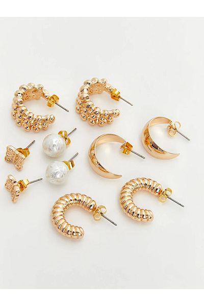 LC Waikiki Lcw Accessories Yellow Women's Earrings Set of 6
