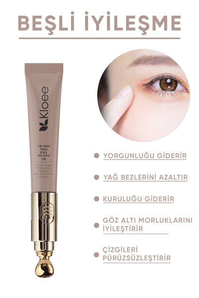 Kloee Yaşlanma ve Kırışıklık Karşıtı Titreşimli Elektrik Masajlı Göz Altı Halka ve Morluk Bakım Kremi 20ml