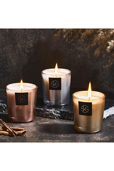 SELKA HOME 3'lü Miracle Cam Metalic Candle Mum