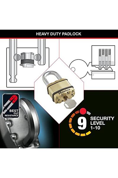 STOREMAX Lvnmblya Lock Heavy Duty Padlock [Laminated Steel] [Weatherproof] M5Beur