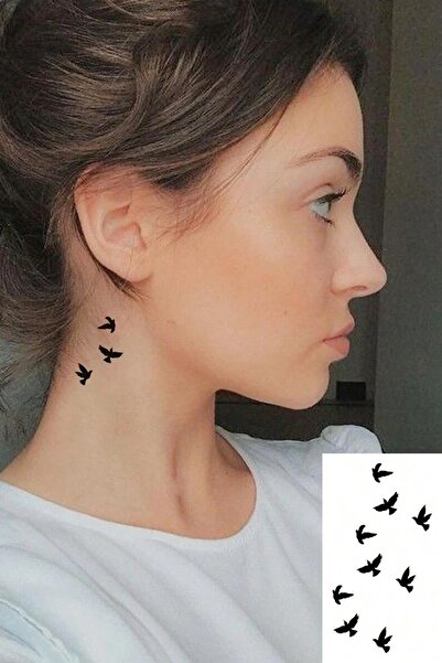 New Obsessions Mini Siyah Göçmen Kuşlar Geçici Dövme
