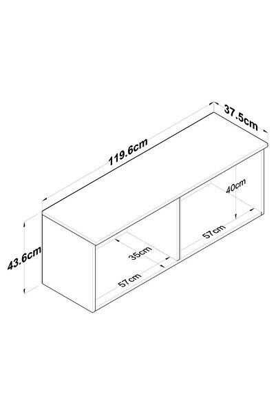 Rani Mobilya Rani EA143 Portmanto Üst Modülü Çok Amaçlı Dolap Beyaz