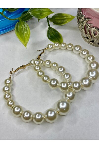 shop Büyük Boy İnci Halka Küpe