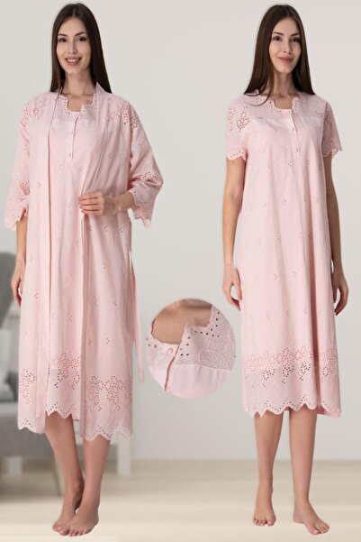 Pelin طقم ثوب نوم للحوامل من Powder Scalloped